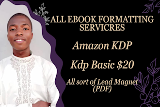 do book formatting for amazon KDP, book publishing, and amazon KDP ads