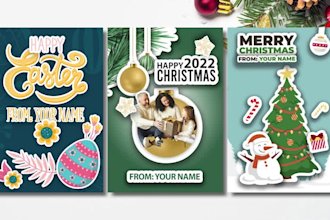 animate greeting card for eid, christmas etc for 5 dollar