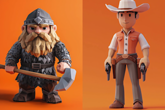 model and rig 3d low poly character for game asset, animation, and others