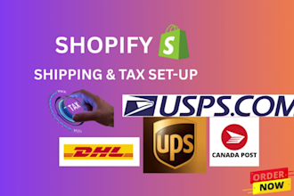 set up shopify shipping settings and shopify tax set up