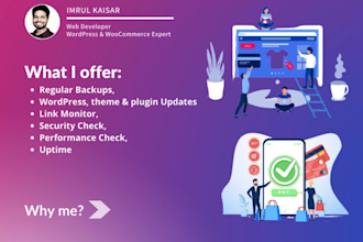 handle wordpress website maintenance, website manager