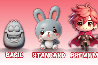 create cute chibi 3d character modeling