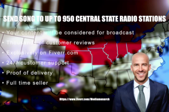 send your song to up to 950 central state USA radio stations