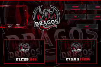 do full animated twitch or youtube overlay, for your stream