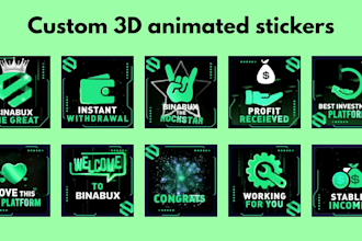 design custom 3d telegram stickers for your crypto project