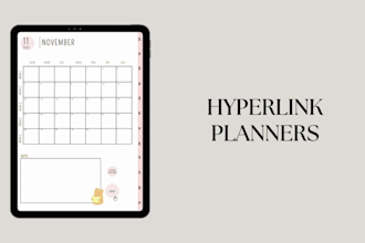 professional hyperlinked digital planner create