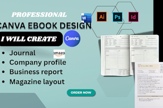 design company profile, magazine layout, business report, kdp journal