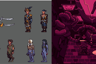create 2d 8bit 16bit 32bit retro pixel art character lofi looping animation