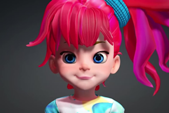 do 3d stylized character design realistic character for game, animation and film