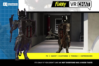 make custom vr chat furry avatar, vr character or 3d vtuber for vrchat game
