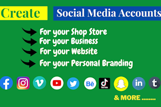 create your social media accounts and page or personal brand