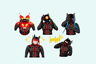design custom twitch emotes, chibi emotes, and animated emotes or sub badges