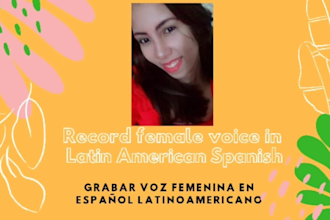 record female voice in latin american spanish grabar voz femenina en español