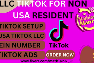 do USA tiktok llc registration and shop set up, ein number, tiktok ads