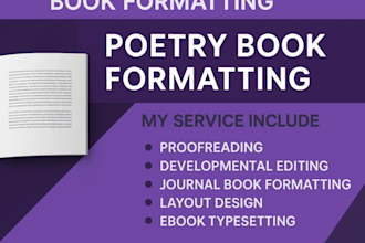poetry book formatting and layout design