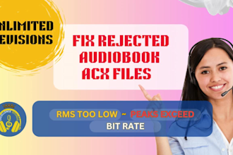 fix rejected acx audible files, fix bit rated or peak or rms errors