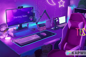 draw and full animate twitch stream overlay, chat cam overlay, panels, alerts