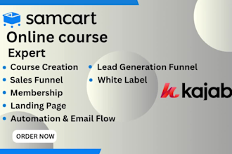 create high converting landing page samcart sales funnel online course and SEO