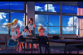 3d anime scenery background