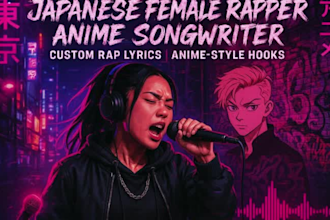 make jpop beat and write anime theme lyrics as japanese pop songwriter jpop song