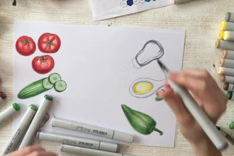 create hand drawn food or drink illustrations