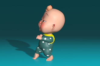 create a 3d cartoon character and 3d character animation video for you