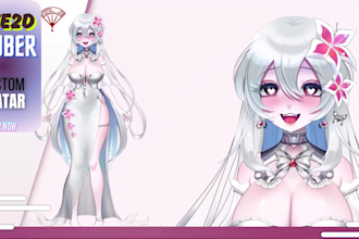 design and rig 2d vtuber vtuber, live2d model  live2d vtuber, live2d rigging