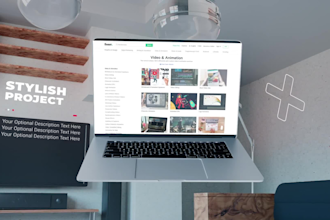 create a stylish top notch   laptop mockup website  promo video