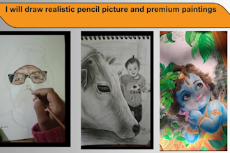 draw a realistic pencil sketch of your portrait or pet