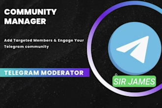 be telegram community manager, moderator, admin with my team