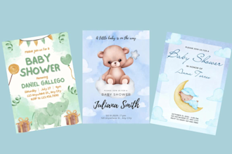 design invitation card for wedding birthday baby shower party greeting card