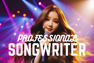 be your powerful female  singer, vocalist edm, love songs, poem to lyrics