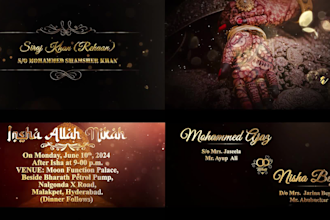 create royal muslim wedding invitation video