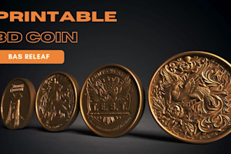 sculpt printable 3d coin, bas relief medal