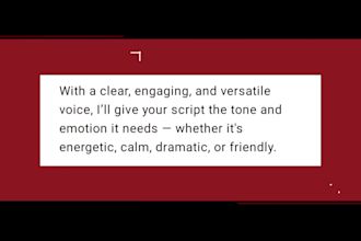 be professional male voiceover actor for any project
