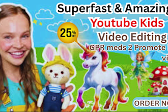 create fast learning kids video, educational video for youtube in 24 hours