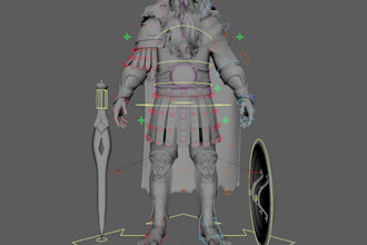 smooth rig 3d model, game animation, in maya for unreal, unity game, 3d animate