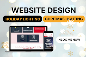 design christmas, holiday lighting installation landing page or website