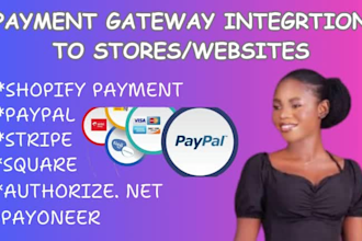 integrate payment gateway like paypal, stripe, square and more to your websites