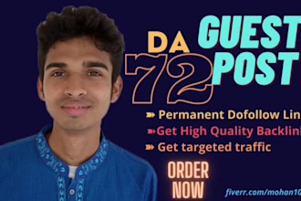 do guest post your article on the da 72 high traffic website
