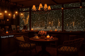 create relaxing coffee shop jazz music video with rain ambience for youtube
