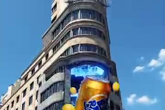 stunning 3d cgi billboard animation, cgi anamorphic animation 3d cgi vfx product