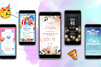 create digital invitations, baby showers, party cards, and birthday card