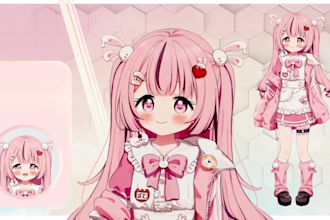 draw live 2d vtuber model, live 2d rigging, vtuber model, vtuber commission