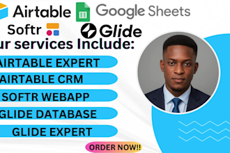 build airtable crm, convert googlesheet to glide database, softr webapp