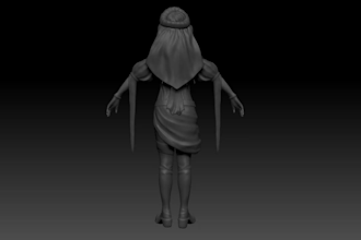 do low poly 3d character sculpt, digital sculpt and 3d bas relief