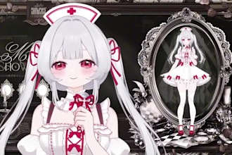 draw, design 2d anime vtuber model 3d vriod, vrchat avatar and rig live2d model