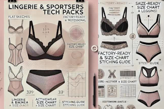 create lingerie tech pack fashion techpack lingerie sportwear leggings tech pack