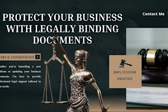 be your lawyer for contracts, agreements, privacy policy, terms and conditions