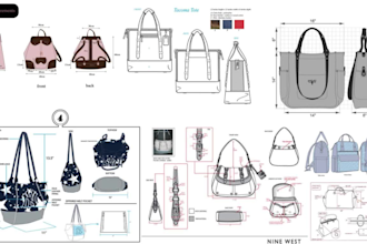 design fashion handbags, backpacks, wallets, suitcases, luggage with tech pack